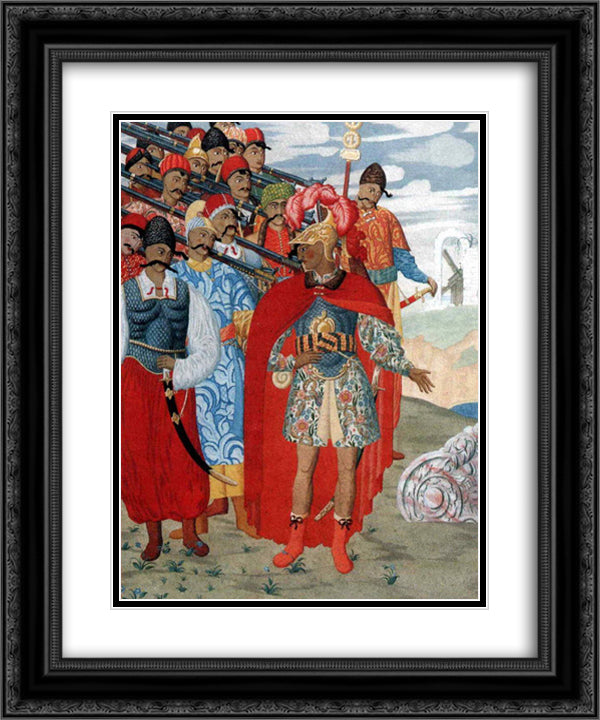 Illustration for 'Aeneid' by I. Kotlyarevsky 20x24 Black Ornate Wood Framed Art Print Poster with Double Matting by Narbut, Heorhiy