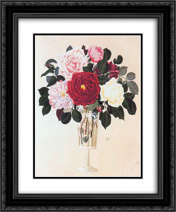 Roses 20x24 Black Ornate Wood Framed Art Print Poster with Double Matting by Narbut, Heorhiy