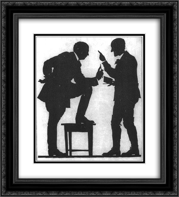 Self-Portrait (Conversation of Narbut and L. Grabuzdov) 20x22 Black Ornate Wood Framed Art Print Poster with Double Matting by Narbut, Heorhiy