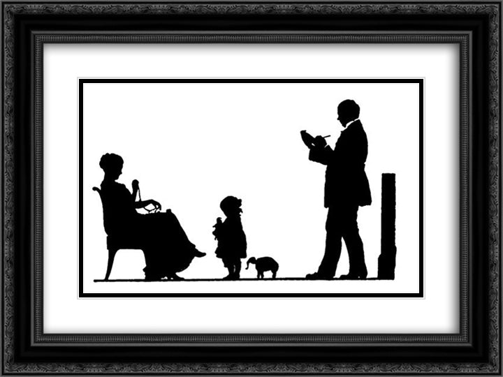 Self-portrait with family 24x18 Black Ornate Wood Framed Art Print Poster with Double Matting by Narbut, Heorhiy