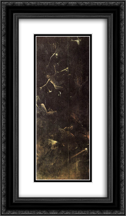 Fall of the Damned 14x24 Black Ornate Wood Framed Art Print Poster with Double Matting by Bosch, Hieronymus