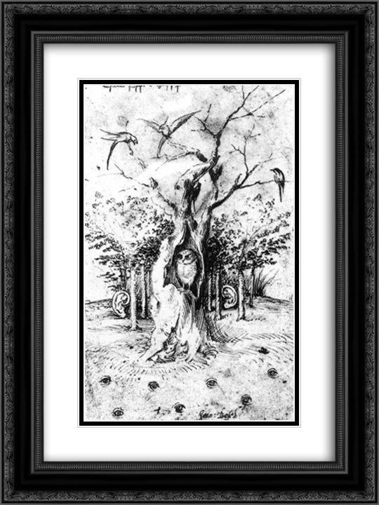 The Hearing Forest and the Seeing Field 18x24 Black Ornate Wood Framed Art Print Poster with Double Matting by Bosch, Hieronymus