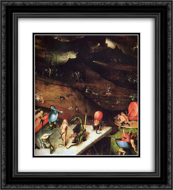 The Last Judgement (detail) 20x22 Black Ornate Wood Framed Art Print Poster with Double Matting by Bosch, Hieronymus