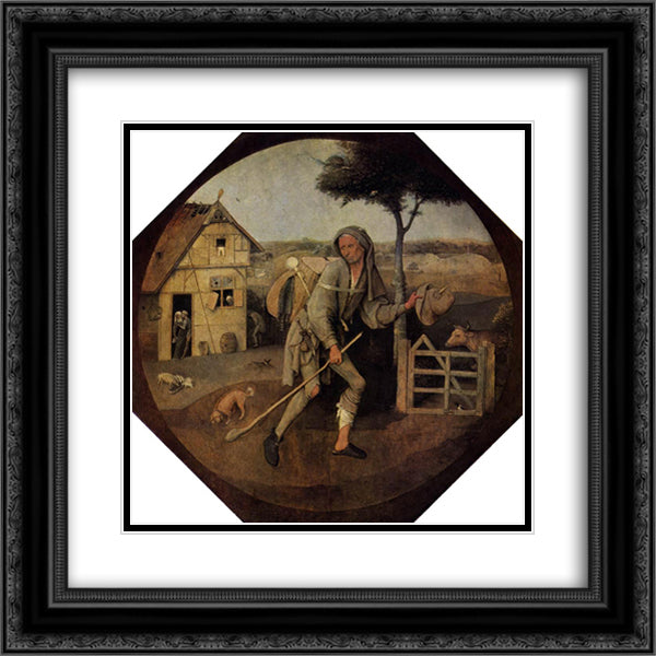 The Vagabond (The Prodigal Son) 20x20 Black Ornate Wood Framed Art Print Poster with Double Matting by Bosch, Hieronymus