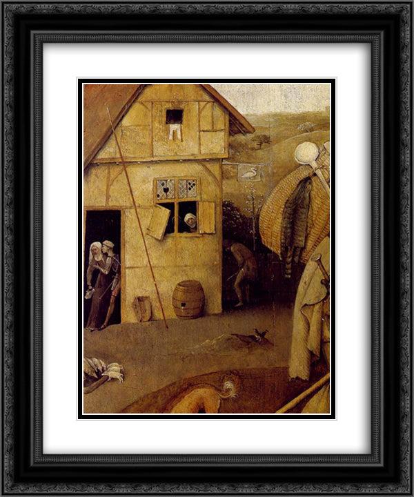 The wayfarer 20x24 Black Ornate Wood Framed Art Print Poster with Double Matting by Bosch, Hieronymus