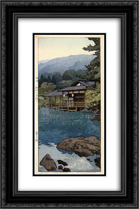 Garden in Summer 16x24 Black Ornate Wood Framed Art Print Poster with Double Matting by Yoshida, Hiroshi