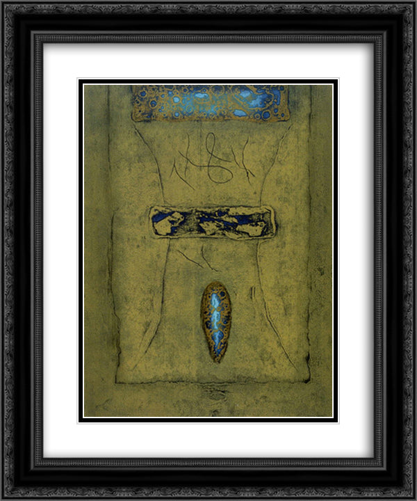 Mr. Delo's Yello Wall 20x24 Black Ornate Wood Framed Art Print Poster with Double Matting by Tajima, Hiroyuki