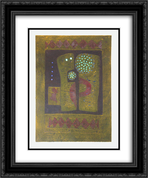 Pierrot and His Son 20x24 Black Ornate Wood Framed Art Print Poster with Double Matting by Tajima, Hiroyuki