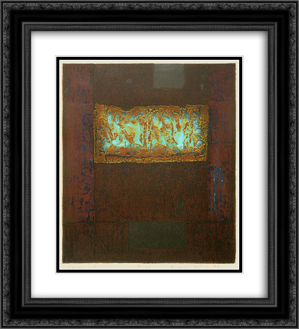 Square 20x22 Black Ornate Wood Framed Art Print Poster with Double Matting by Tajima, Hiroyuki