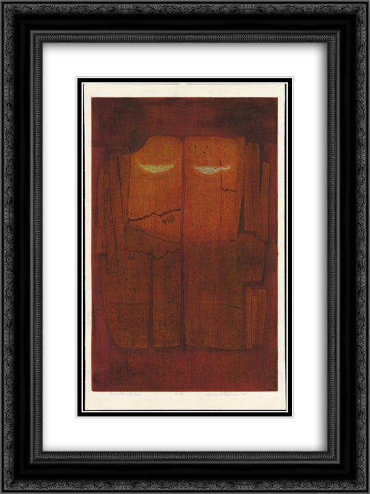 Two Exiles 18x24 Black Ornate Wood Framed Art Print Poster with Double Matting by Tajima, Hiroyuki