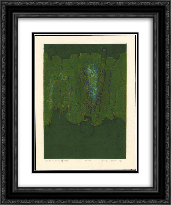 Winter in Green 20x24 Black Ornate Wood Framed Art Print Poster with Double Matting by Tajima, Hiroyuki