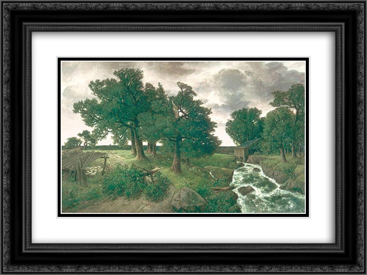 Evening after the Storm 24x18 Black Ornate Wood Framed Art Print Poster with Double Matting by Watson, Homer