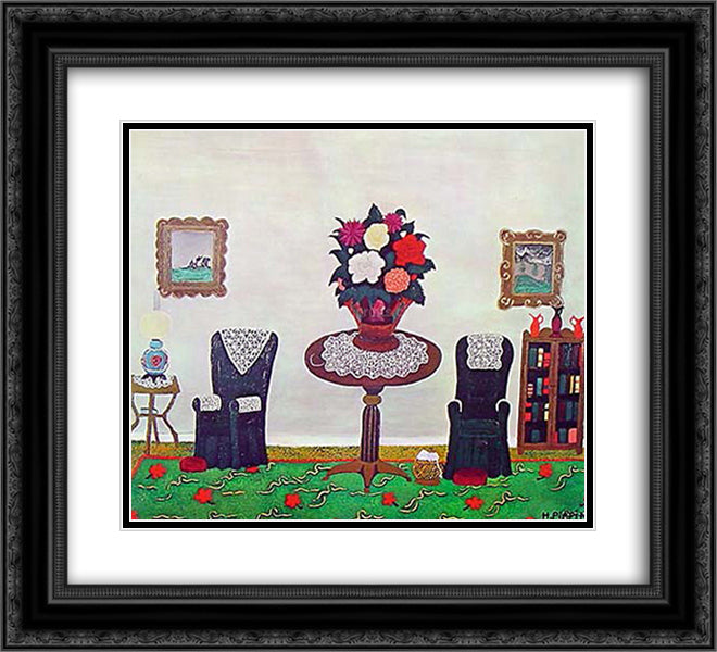 Victorian Interior 22x20 Black Ornate Wood Framed Art Print Poster with Double Matting by Pippin, Horace