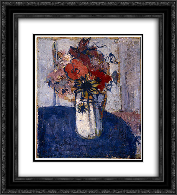 Flower piece 20x22 Black Ornate Wood Framed Art Print Poster with Double Matting by Trenerry, Horace