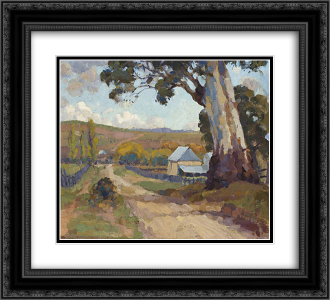 Mt. Barker 22x20 Black Ornate Wood Framed Art Print Poster with Double Matting by Trenerry, Horace
