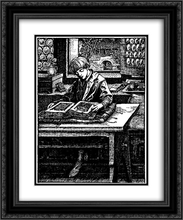 Otto of the Silver Hand 13 20x24 Black Ornate Wood Framed Art Print Poster with Double Matting by Pyle, Howard