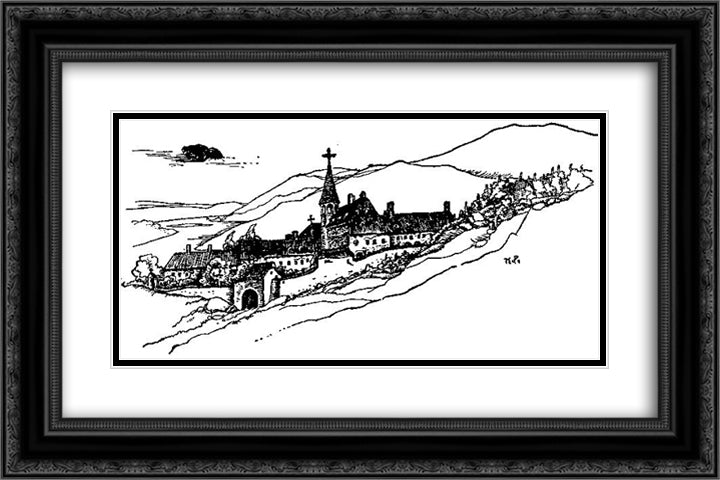 Otto of the Silver Hand 8 24x16 Black Ornate Wood Framed Art Print Poster with Double Matting by Pyle, Howard
