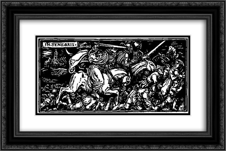 Otto of the Silver Hand 1 24x16 Black Ornate Wood Framed Art Print Poster with Double Matting by Pyle, Howard