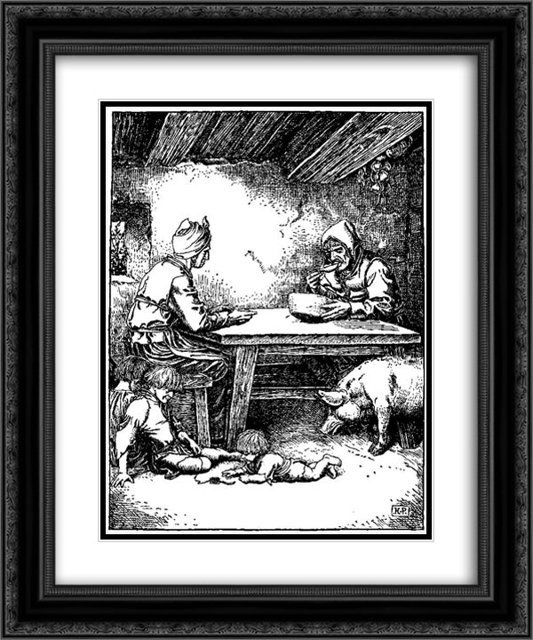 Otto of the Silver Hand 25 20x24 Black Ornate Wood Framed Art Print Poster with Double Matting by Pyle, Howard