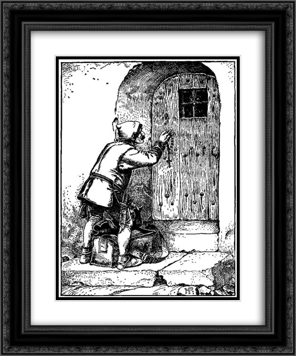 Otto of the Silver Hand 26 20x24 Black Ornate Wood Framed Art Print Poster with Double Matting by Pyle, Howard