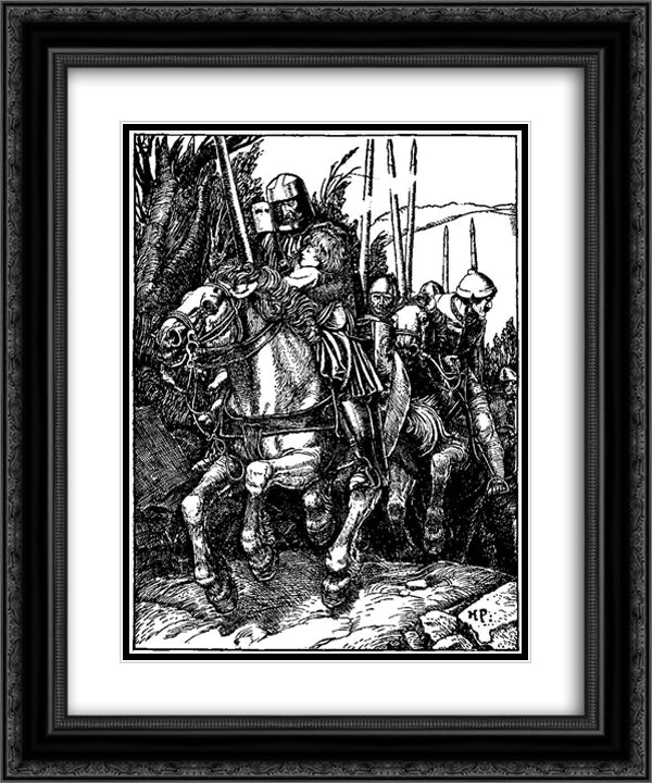 Otto of the Silver Hand 36 20x24 Black Ornate Wood Framed Art Print Poster with Double Matting by Pyle, Howard