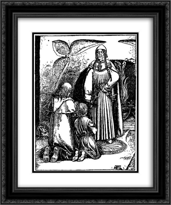 Otto of the Silver Hand 41 20x24 Black Ornate Wood Framed Art Print Poster with Double Matting by Pyle, Howard