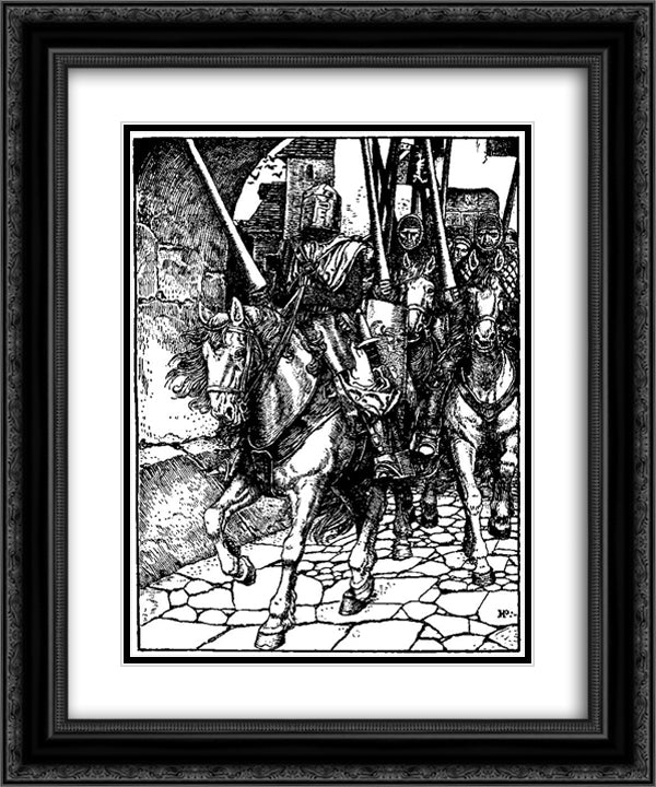 Otto of the Silver Hand 5 20x24 Black Ornate Wood Framed Art Print Poster with Double Matting by Pyle, Howard
