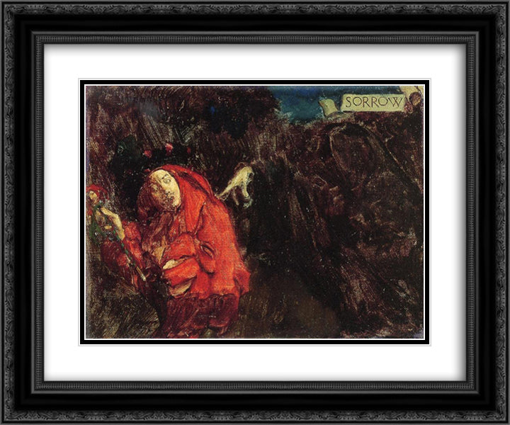 Sorrow 24x20 Black Ornate Wood Framed Art Print Poster with Double Matting by Pyle, Howard