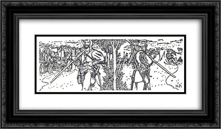 The Merry Adventures of Robin Hood 10 24x14 Black Ornate Wood Framed Art Print Poster with Double Matting by Pyle, Howard