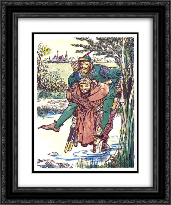 The Merry Adventures of Robin Hood 2 20x24 Black Ornate Wood Framed Art Print Poster with Double Matting by Pyle, Howard