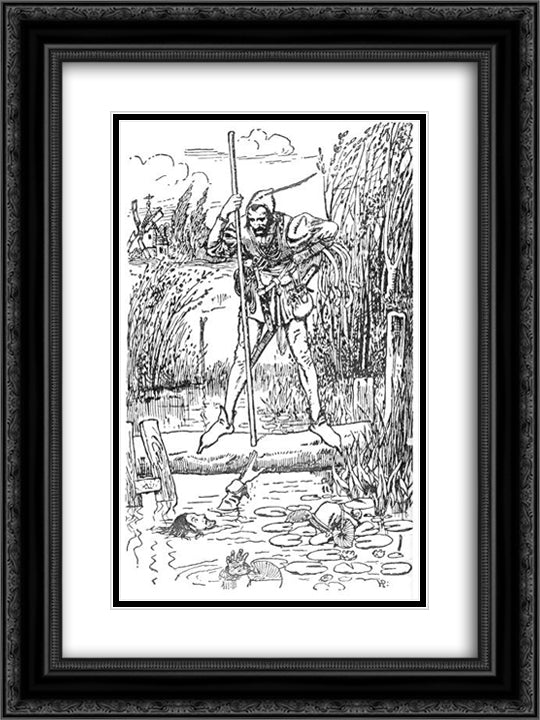 The Merry Adventures of Robin Hood 4 18x24 Black Ornate Wood Framed Art Print Poster with Double Matting by Pyle, Howard