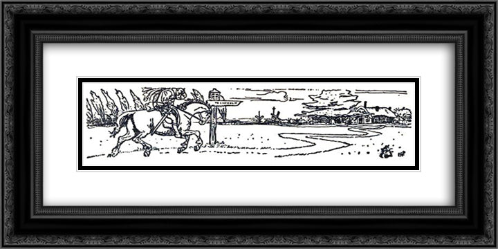 The Merry Adventures of Robin Hood 6 24x12 Black Ornate Wood Framed Art Print Poster with Double Matting by Pyle, Howard
