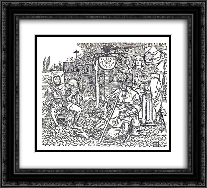 The Merry Adventures of Robin Hood 7 22x20 Black Ornate Wood Framed Art Print Poster with Double Matting by Pyle, Howard