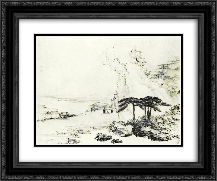 Summer 24x20 Black Ornate Wood Framed Art Print Poster with Double Matting by Shen, Huang