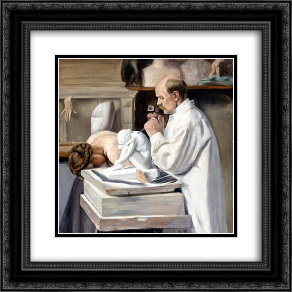 Portrait of the Sculptor Viktor Malmberg 20x20 Black Ornate Wood Framed Art Print Poster with Double Matting by Simberg, Hugo