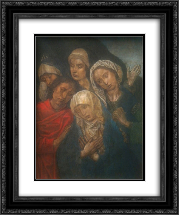 Deposition Diptych (Small Deposition, right wing) 20x24 Black Ornate Wood Framed Art Print Poster with Double Matting by van der Goes, Hugo