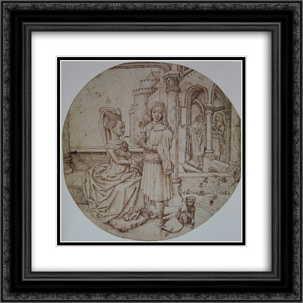 Joseph and Asenath 20x20 Black Ornate Wood Framed Art Print Poster with Double Matting by van der Goes, Hugo