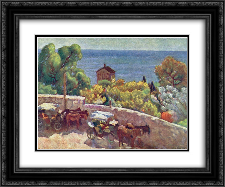 Alupka. Park, cabrank 24x20 Black Ornate Wood Framed Art Print Poster with Double Matting by Mashkov, Ilya