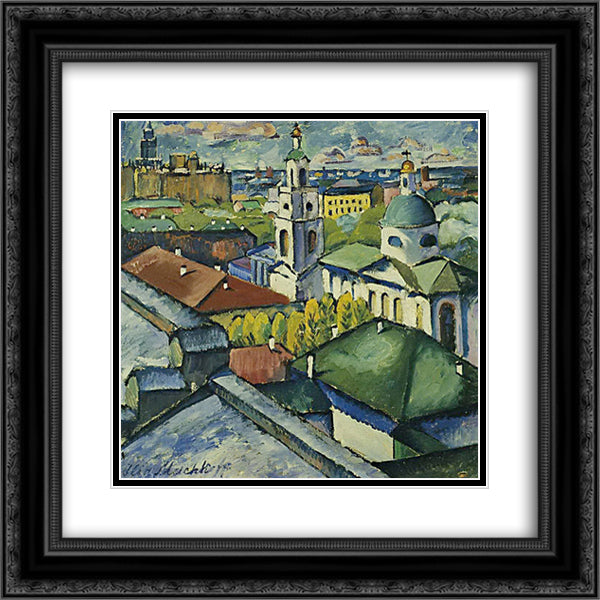 View of Moscow. Myasnitsky district 20x20 Black Ornate Wood Framed Art Print Poster with Double Matting by Mashkov, Ilya