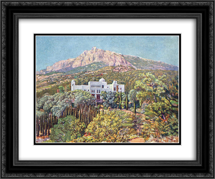 View of the resort 'Red Dawns' 24x20 Black Ornate Wood Framed Art Print Poster with Double Matting by Mashkov, Ilya