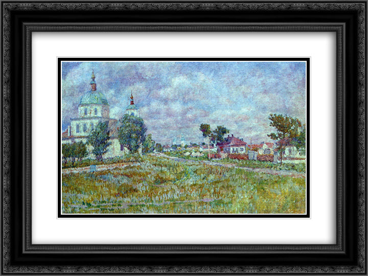 Village Mikhailovskaya 24x18 Black Ornate Wood Framed Art Print Poster with Double Matting by Mashkov, Ilya