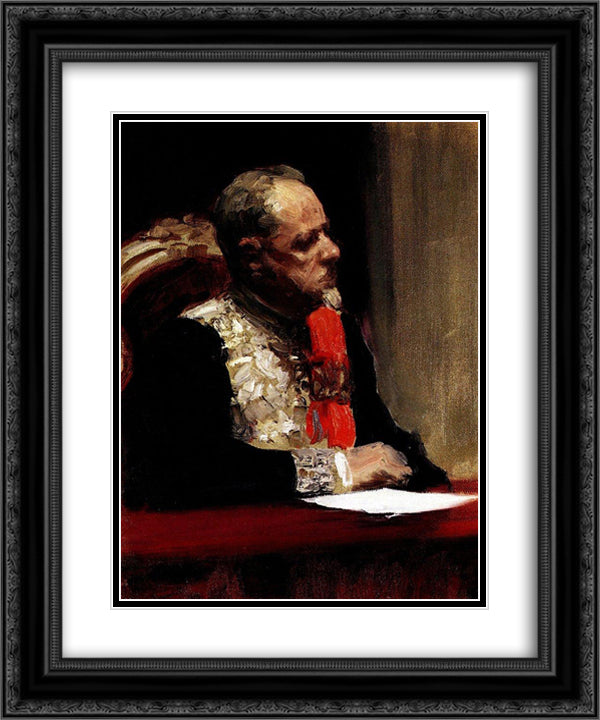 Portrait of Minister of Ways of Communication and member of State Council, Prince Mikhail Ivanovich Khilkov. Study. 20x24 Black Ornate Wood Framed Art Print Poster with Double Matting by Repin, Ilya