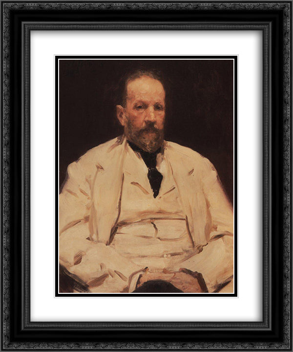 Portrait of Sergei Witte, Minister of Finance 20x24 Black Ornate Wood Framed Art Print Poster with Double Matting by Repin, Ilya