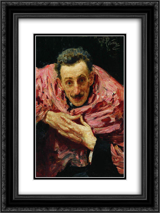 Portrait of V.D. Ratov (S.M. Muratov) 18x24 Black Ornate Wood Framed Art Print Poster with Double Matting by Repin, Ilya