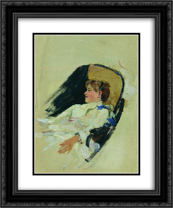 Vera Shevtsova 20x24 Black Ornate Wood Framed Art Print Poster with Double Matting by Repin, Ilya