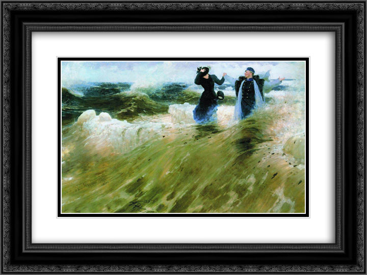 What a Freedom 24x18 Black Ornate Wood Framed Art Print Poster with Double Matting by Repin, Ilya
