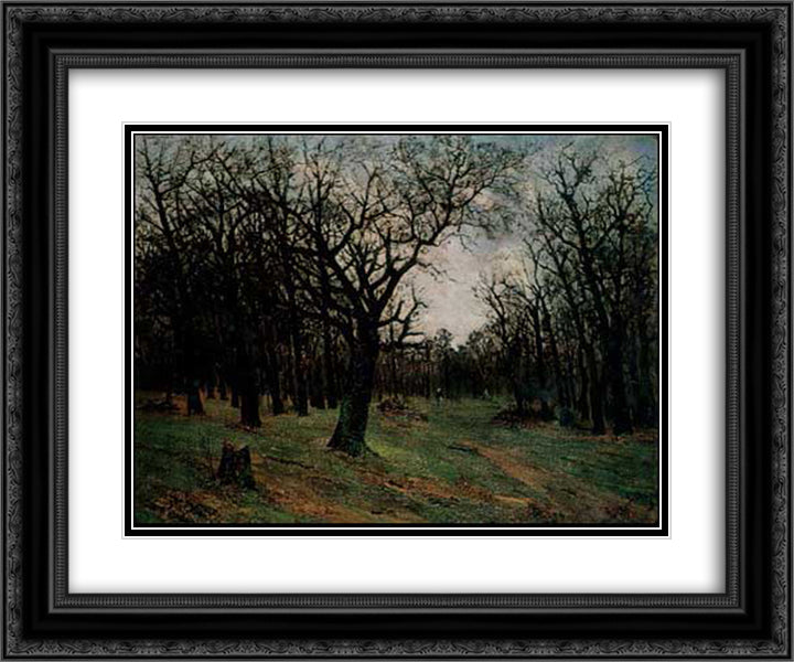 Leafless forest 24x20 Black Ornate Wood Framed Art Print Poster with Double Matting by Andreescu, Ion