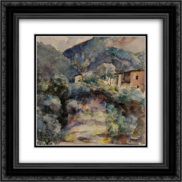 Mountain landscape 20x20 Black Ornate Wood Framed Art Print Poster with Double Matting by Andreescu, Ion