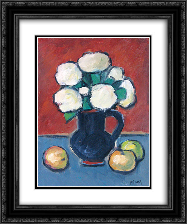 Crizanteme 20x24 Black Ornate Wood Framed Art Print Poster with Double Matting by Pacea, Ion