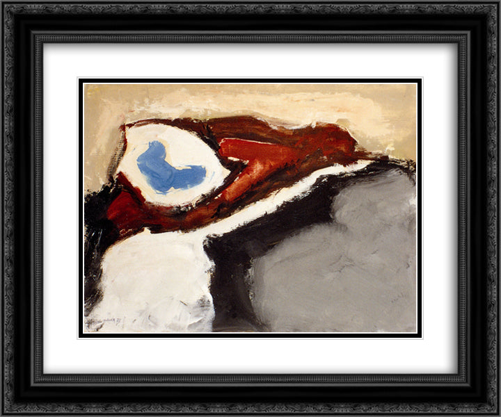Peisaj de litoral 24x20 Black Ornate Wood Framed Art Print Poster with Double Matting by Pacea, Ion